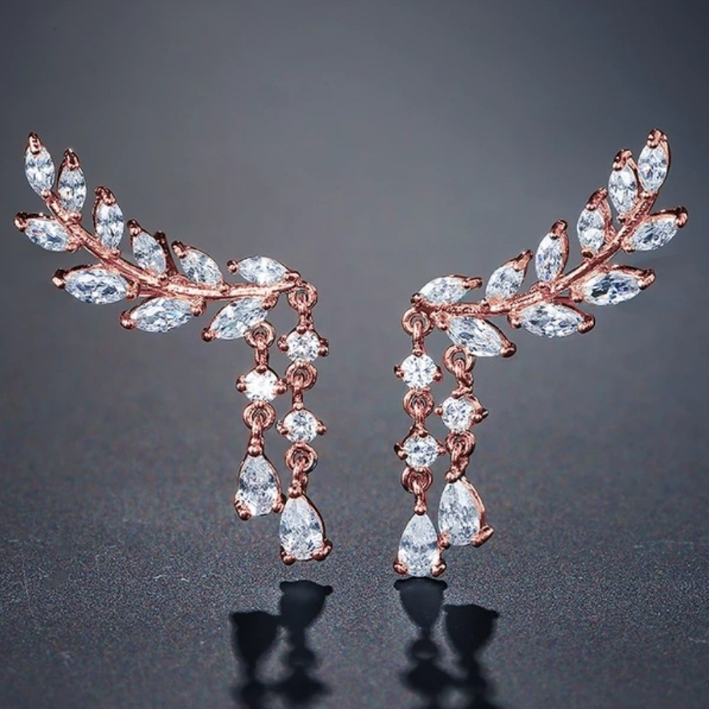 Angel Wings AAA CZ Rose Gold Copper